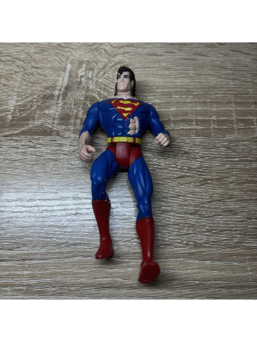 Vintage 1995 Kenner Superman Battle Damage Action Figure Man of Steel Mullet 90s